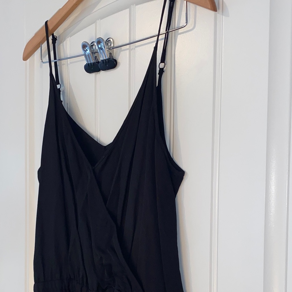 Loft Black Cropped Wide Leg Jumpsuit size Medium - Picture 5 of 8